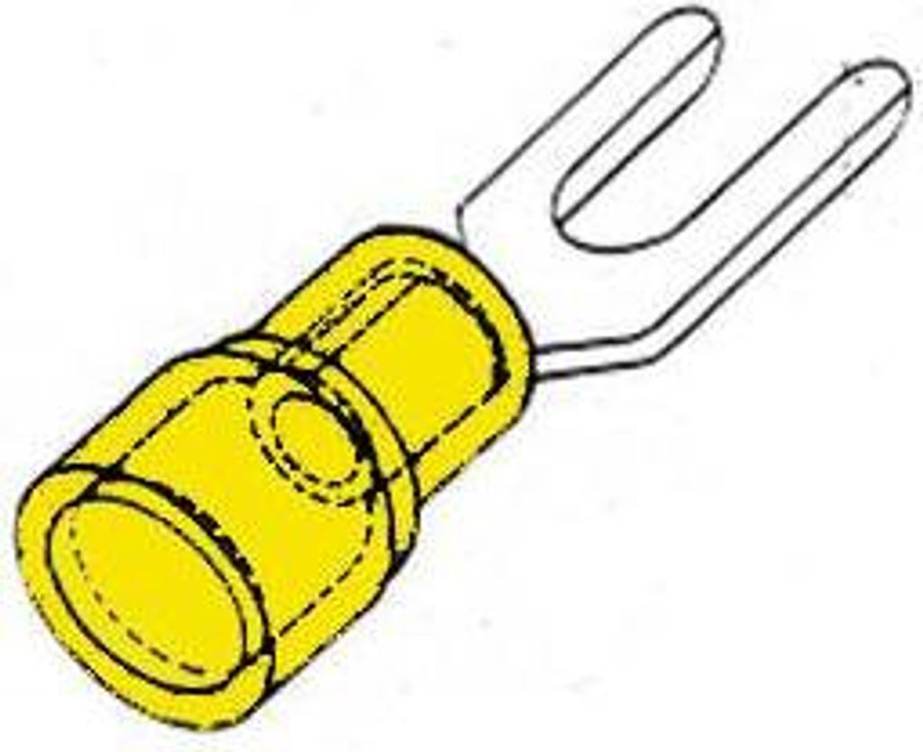Isolierte Gabelklemme 6,4mm - gelb