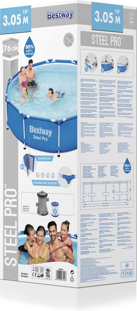 Bestway Steel Pro Frame Pool  305x76 cm  inkl. Filterpumpe  Produktbild 7