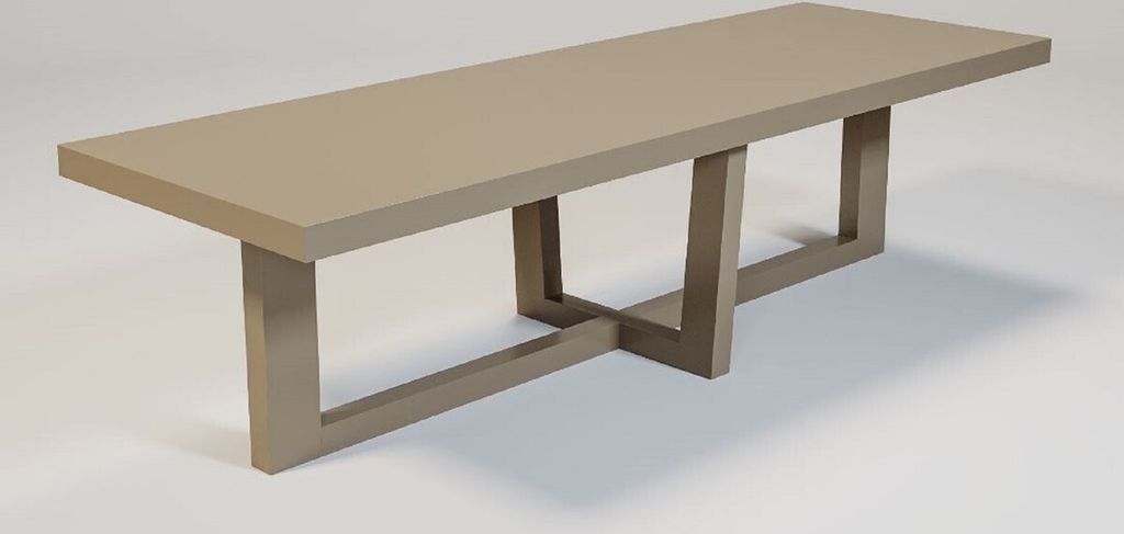 Casa Padrino Luxus Esstisch Matt Taupe 300 x 100 x H. 78 cm - Rechteckiger Massivholz Küchentisch - Luxus Massivholz Esszimmer Möbel