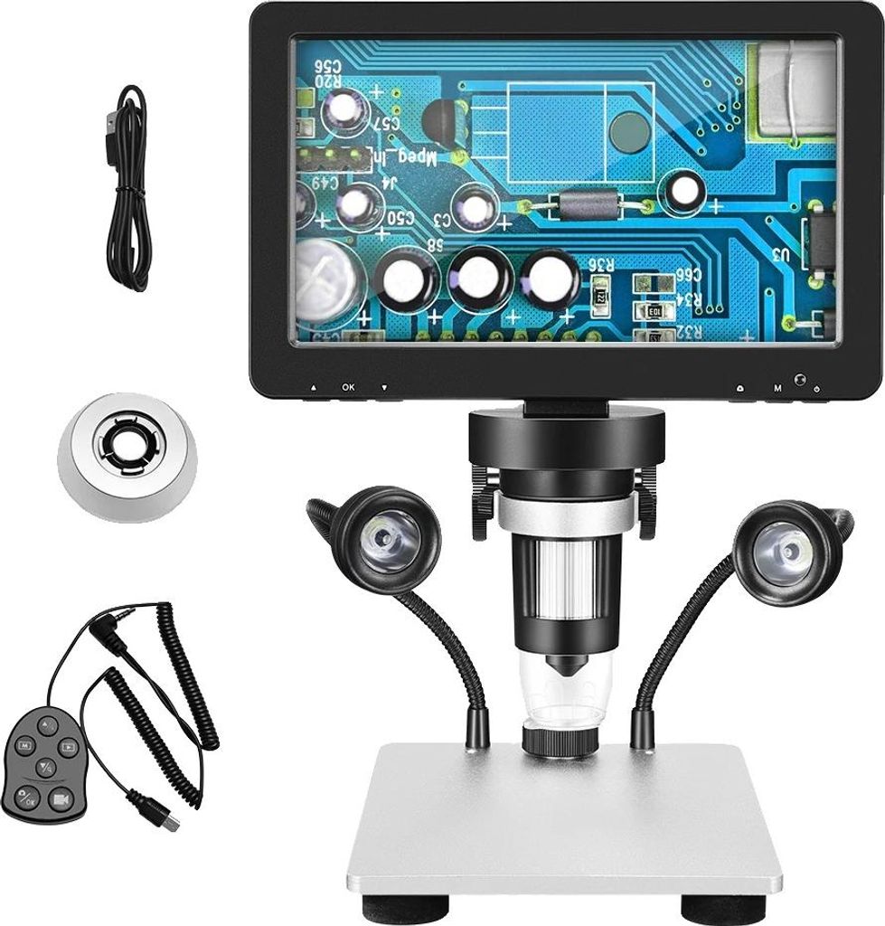Digitalmikroskop, 7 Zoll Display, 1080p Auflösung, WEISS