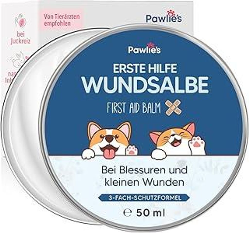 Pawlie's Wundsalbe für Hunde & Katzen (50ml) | Schnelle Regeneration & sanfte Reinigung | Anti-Juckreiz-Formel für gereizte Haut | Einfach & sich...