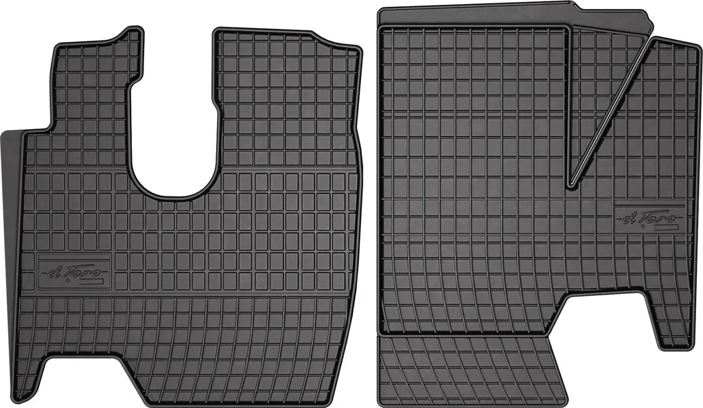 Tappetini in Gomma OMAC per Mercedes Atego (95-05) - Set 2 Pezzi Nero
