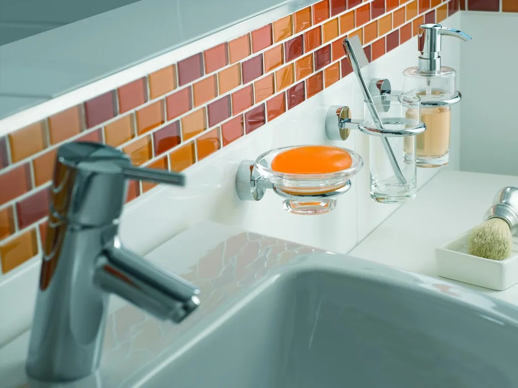 Organisateur mural salle de bain porte-verre Emco Roundo 2 en cristal