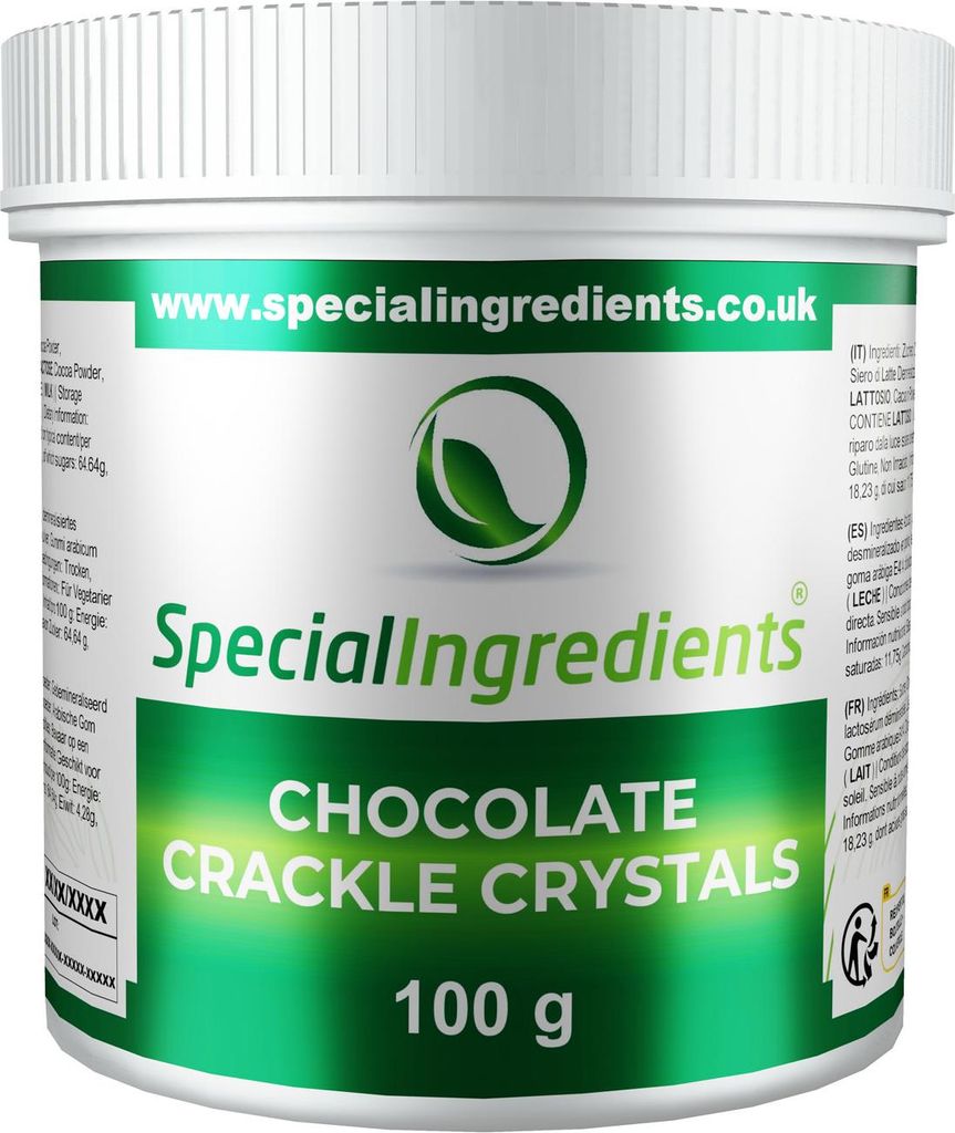 Special Ingredients Knallbrause Schokolade 100 g - Knisterzucker zum Dekorieren von Desserts, Kuchen, Eis und Getränke, Lebensmittelqualität