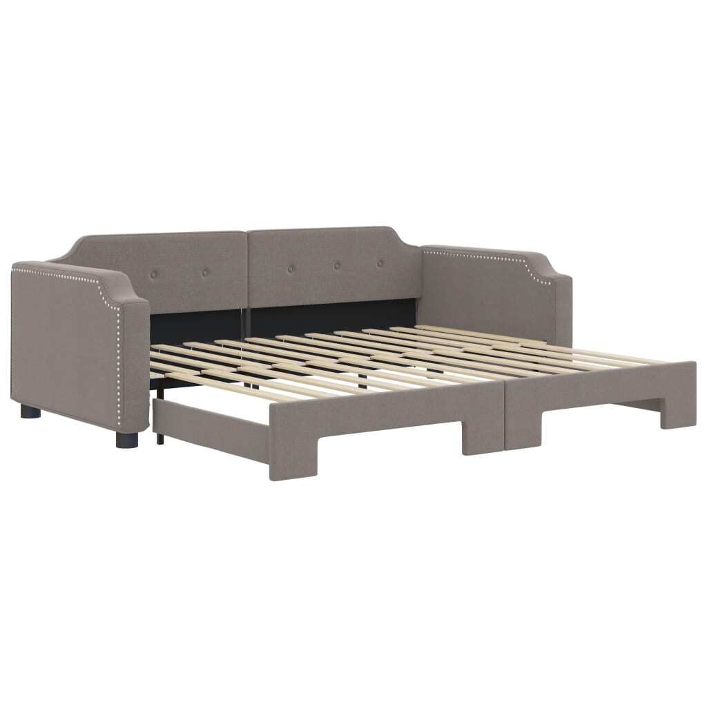 vidaXL Divano letto estraibile Taupe 100x200 cm Tessuto Immagine del prodotto 