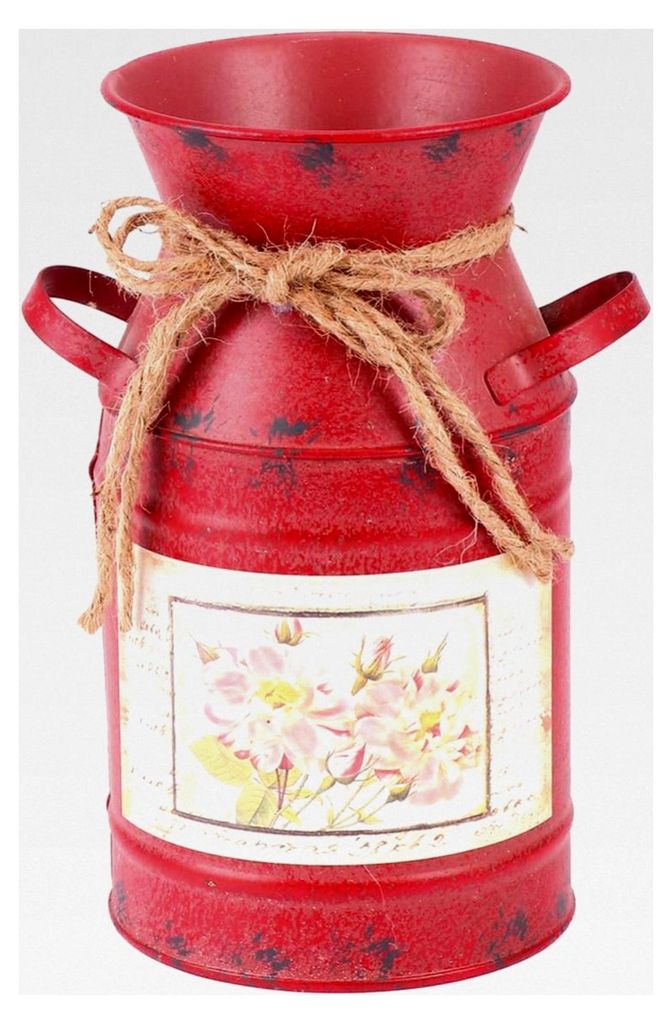 Handgefertigter Blumenbehälter aus verzinktem Eisen 7,48 Zoll im Retro-Stil für Innen- und Außendekoration
