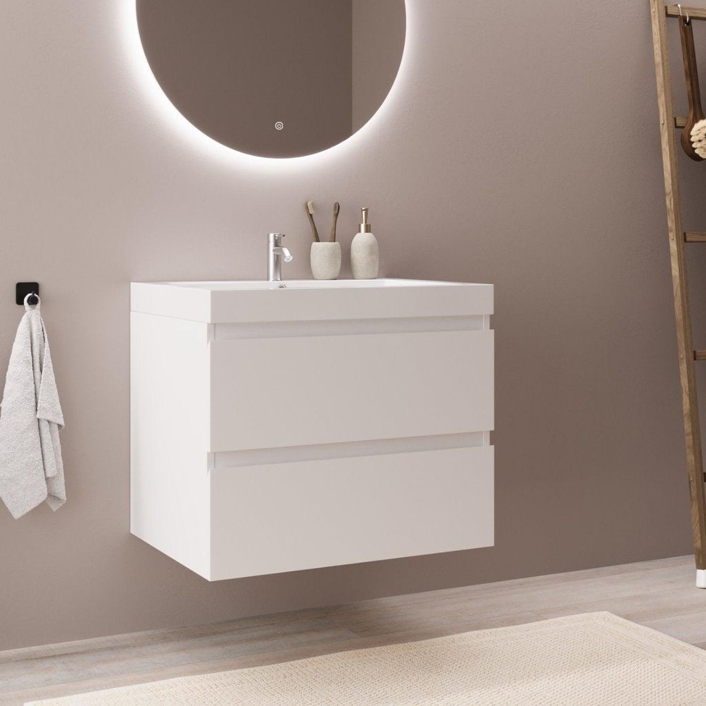 LOMAZOO Badezimmermöbel - Glänzend Weiß - Badmöbel - 60cm Produktbild 