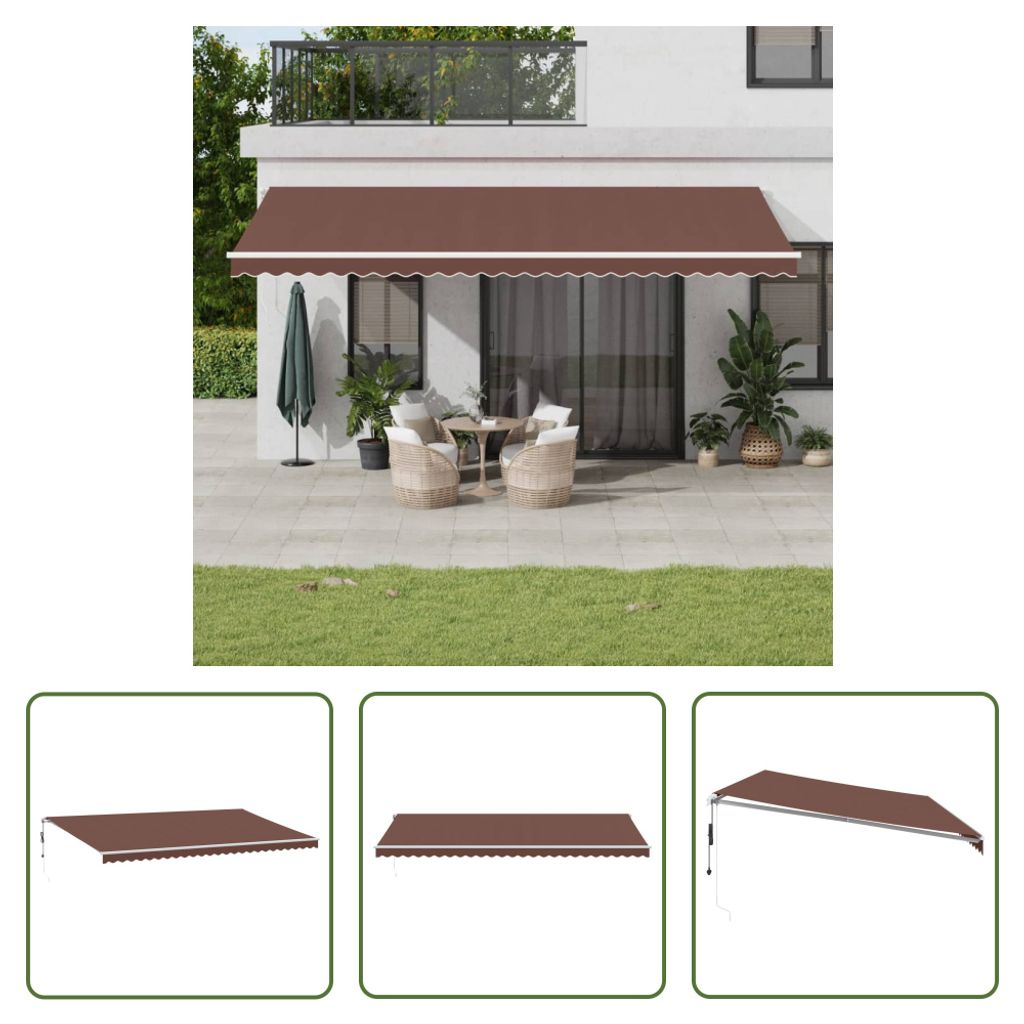 The Living Store Markise Automatisch Braun 600x350 cm