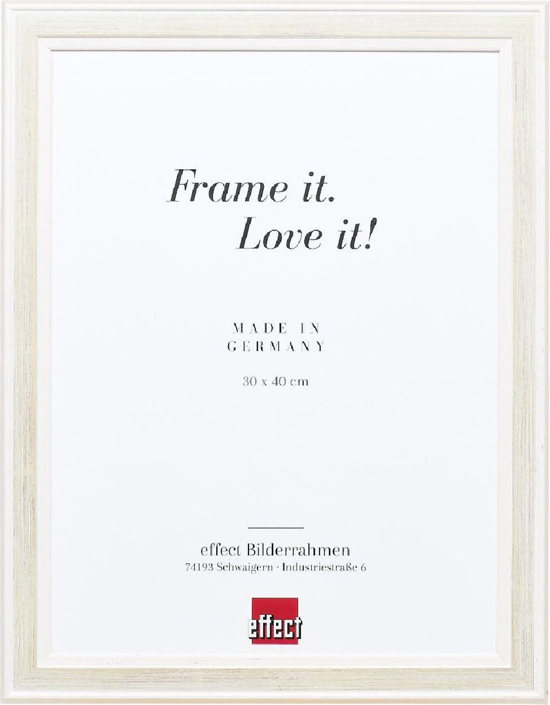 Effect Holzbilderrahmen Profil 64 weiß 60x90 cm Kunstglas