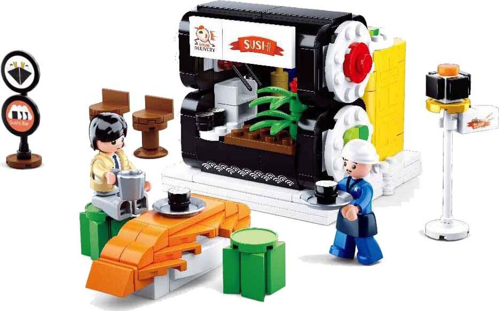 Sluban Sushi Imbissstand 320 Stücke Silber Silber One Size