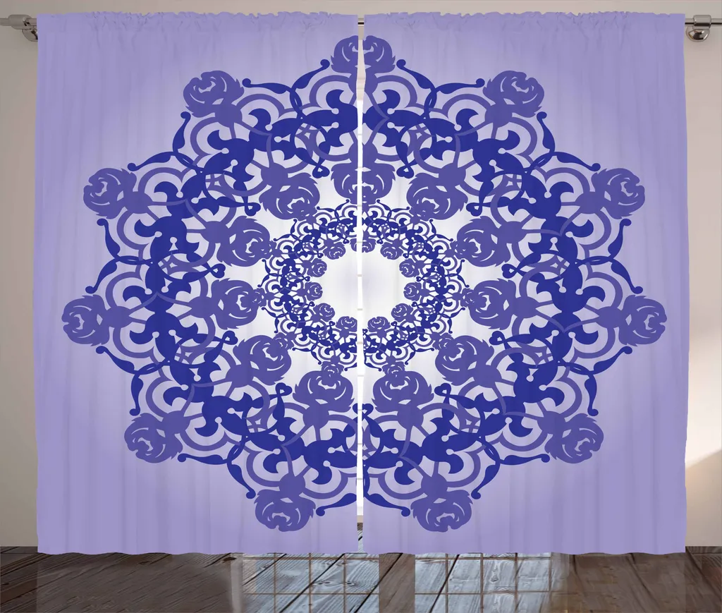 Tenda Rustica Mandala ABAKUHAUS 280x175 cm Viola Lavanda per Soggiorno