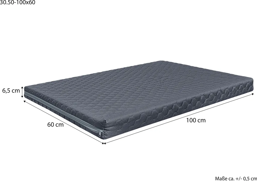 Cuscino per Cani 100x60 Grigio - Materassino Resistente V-30.50-60