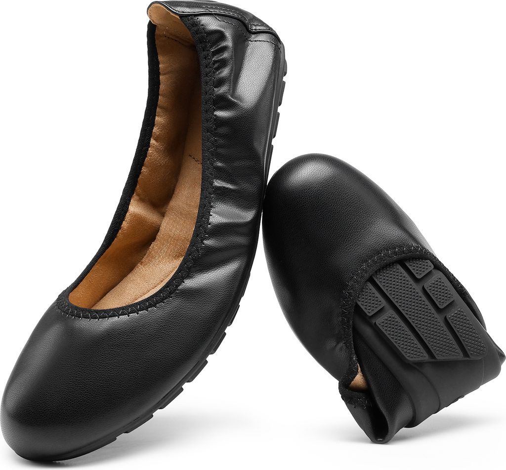 DREAM PAIRS Damen-Ballerinas, faltbar, runde Zehenpartie, elegant, bequem, zum Reinschlüpfen Farbe: SCHWARZ Größe:38.5