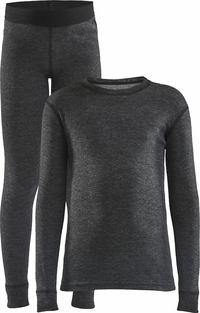 CRAFT CORE Wool Merino Set J BLACK MELANGE 134/140