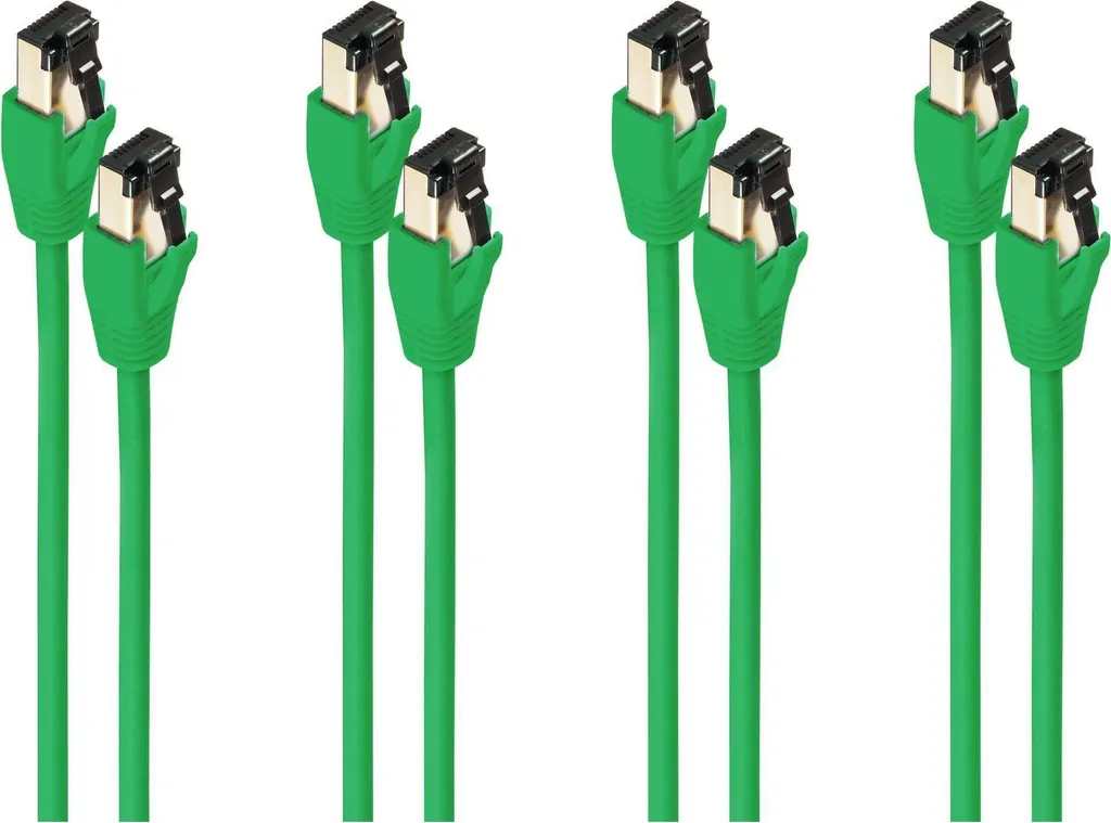 Câble Ethernet Cat8.1 Vert 5m shiverpeaks F/FTP pour Réseau Rapide
