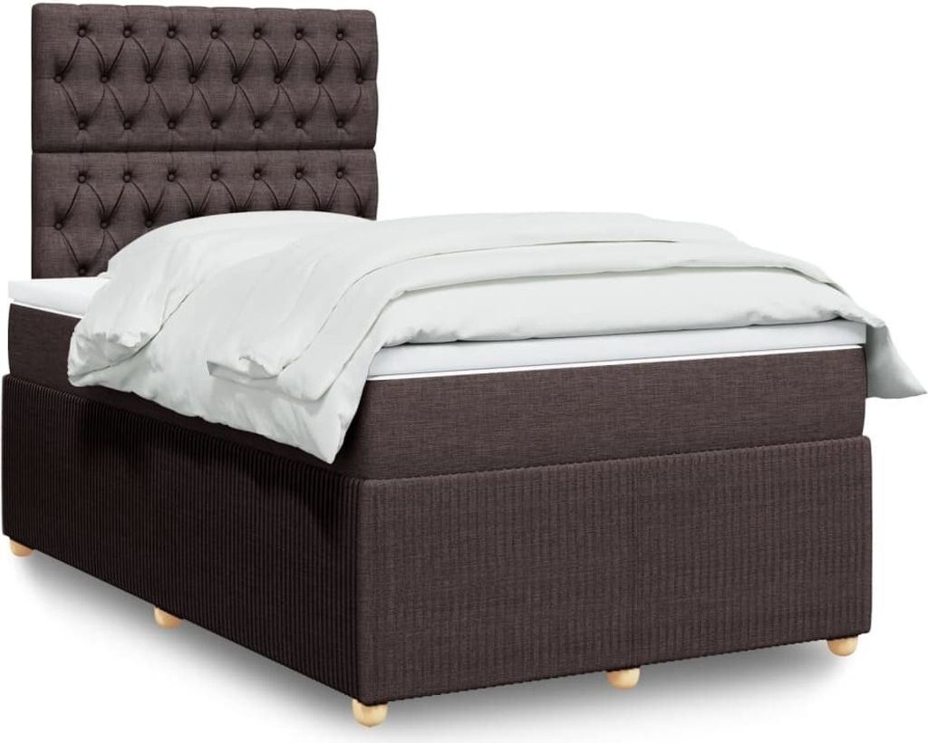 Maison Exclusive - Boxspringbett mit Matratze Dunkelbraun 120x190 cm Stoff