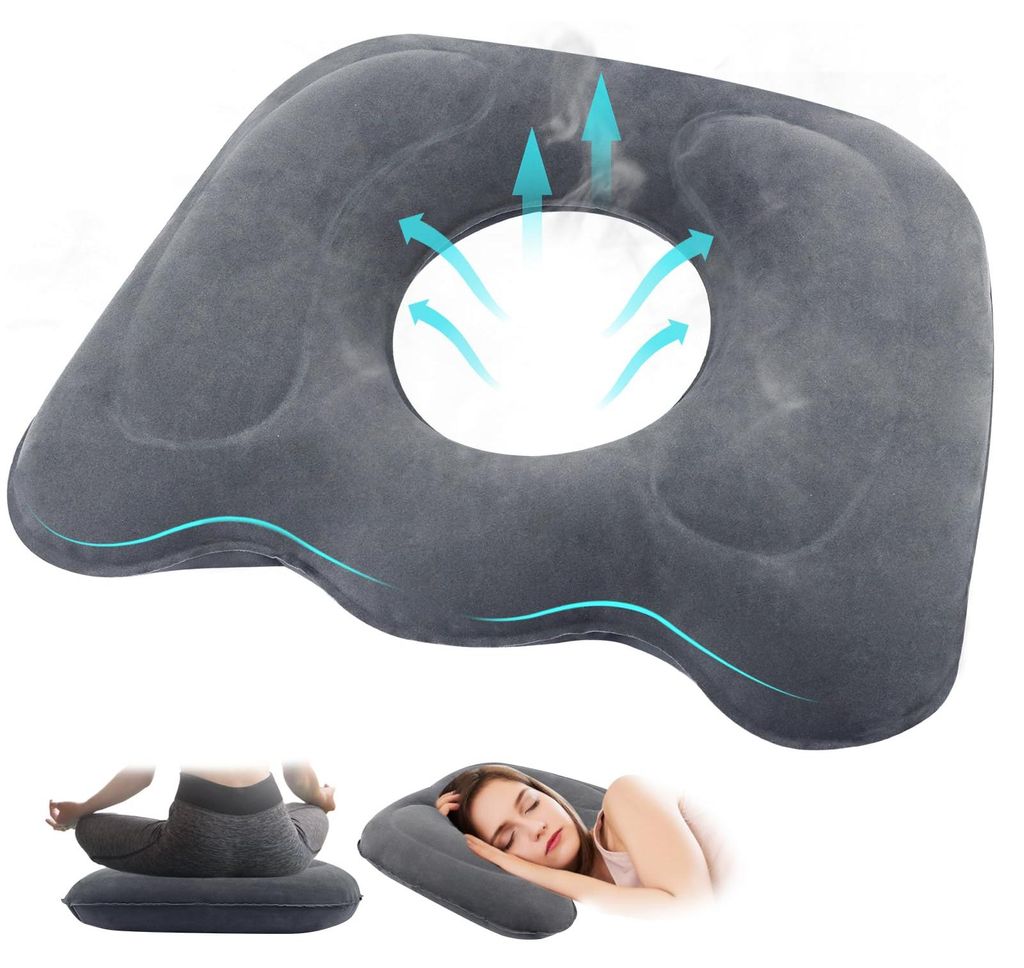 Orthopädisches Sitzkissen, aufblasbares ergonomisches Sitzkissen für langes Sitzen auf Bürostühlen, Anti-Hämorrhoiden-Kissen, Steißbeinkissen...