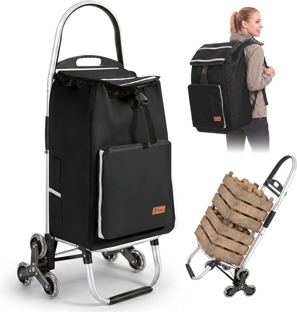 Sekey 3in1 Aluminium Trolley Faltbar Einkaufstrolley Produktbild 