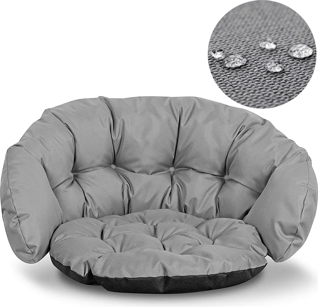 Coussin de Chaise Suspendue Imperméable Gris - Accessoire Fauteuil Relax