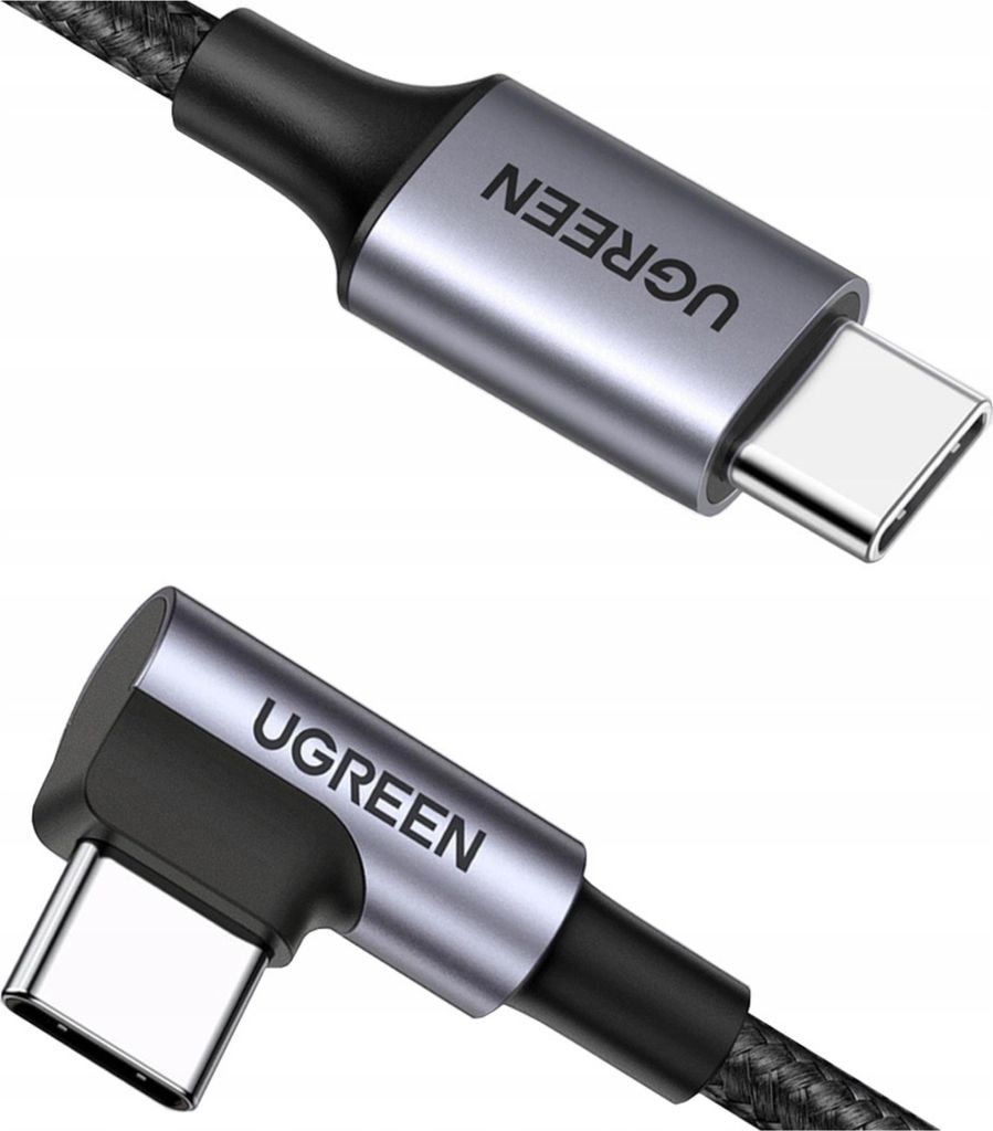 Ugreen USB-C (straight) / USB-C (angled) PD QC 60W 3A 0.5m Immagine del prodotto 