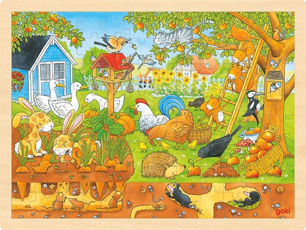 Dřevěné puzzle Zahrada s 96 dílky Obrázek produktu 