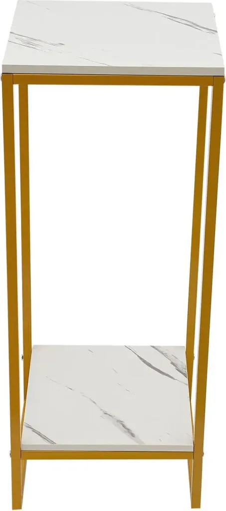 Porte-plantes intérieur or pour salon - Support fleurs métal 2 étages