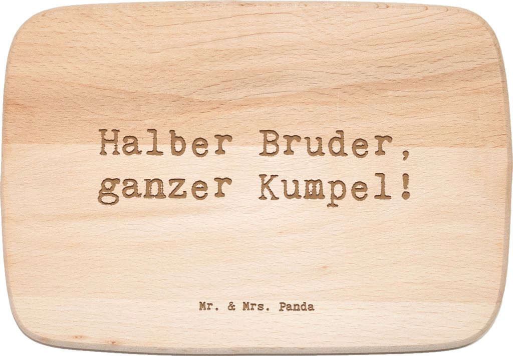 Mr. & Mrs. Panda Holzbrett Spruch Halbbruder Kumpel - Transparent - Geschenk, Familie, Humor, Küchenbrett, Geschwister, herzerwärmende Sprüche, ...