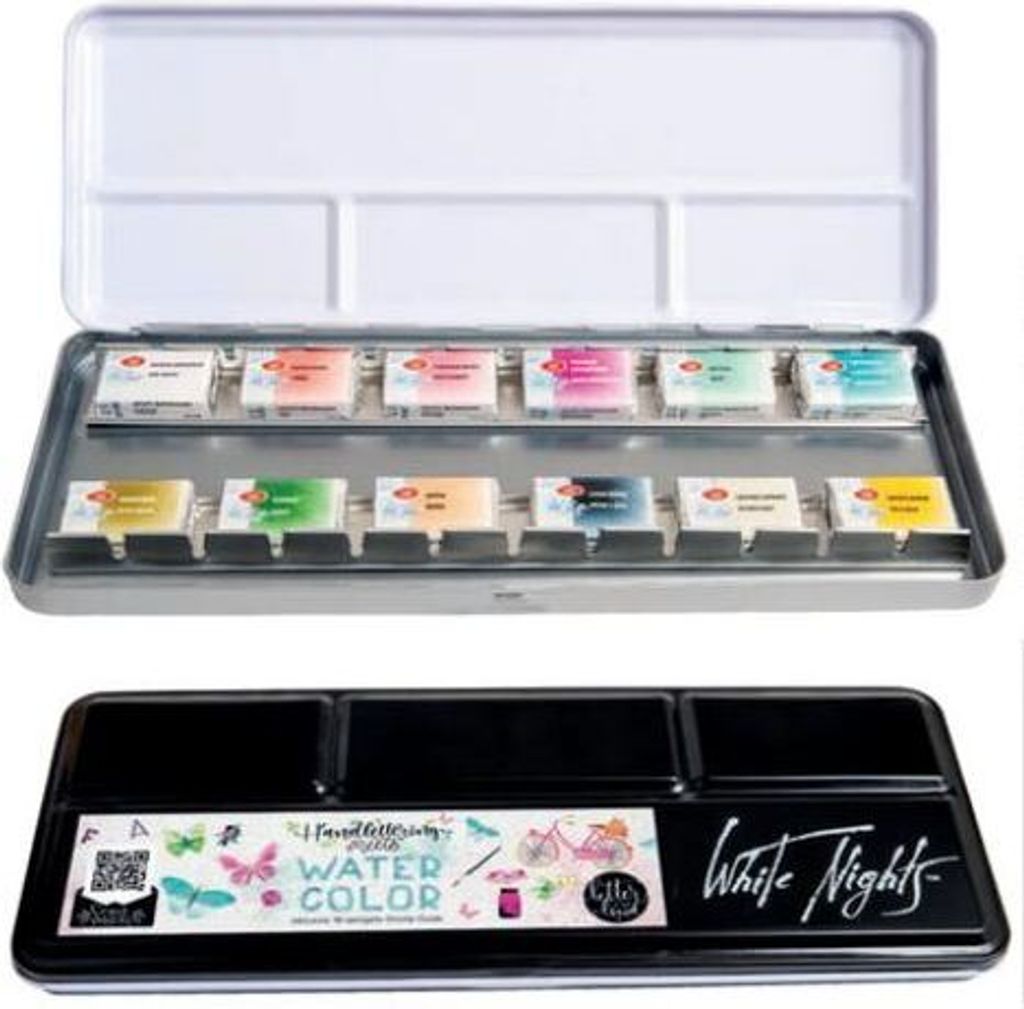White Nights Künstler-Aquarellkasten WATERCOLOUR „letter it out loud”