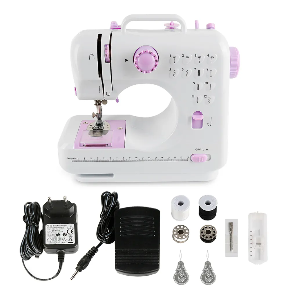 Mini machine à coudre portable 12 points pour retouches à la maison