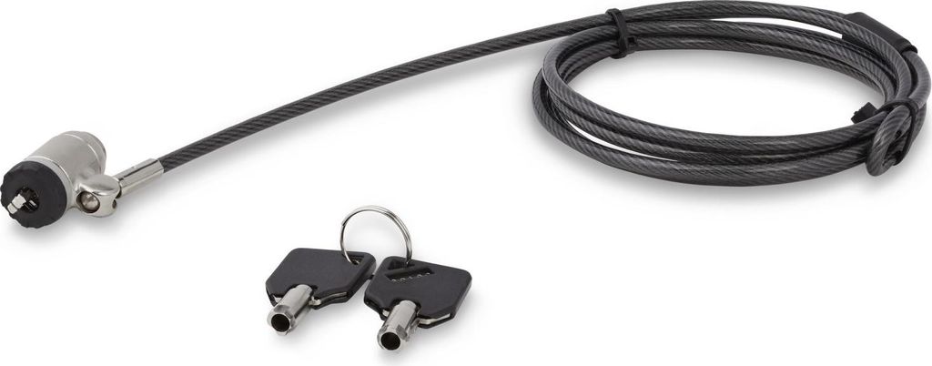 StarTech.com Laptopschloss (Push-to-Lock Taste, 2 m Stahlkabel, Notebook Diebstahlsicherung, Kabelschloss) - Sicherheitskabelschloss - Schwarz, Sil...