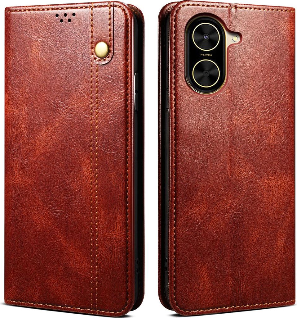 Hülle für Xiaomi Redmi A5 4G/Poco C71 Leder Brieftasche Schutzhülle mit Standfunktion Rot