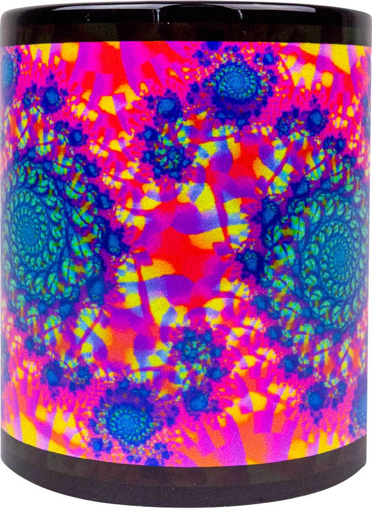 PSYWORK Fluo Cup Neon Motiv Tasse "Fractal Cloud Pink"
