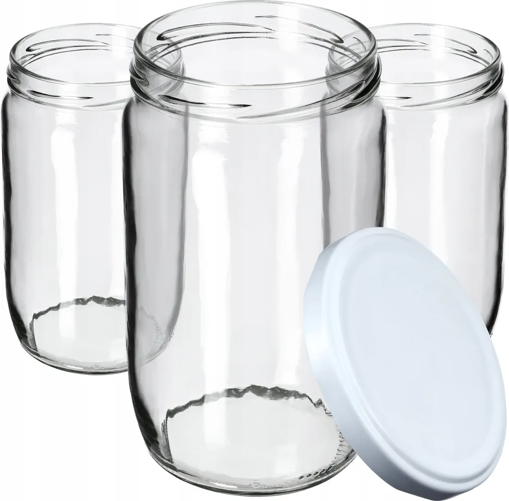 KADAX Niva Barattoli Conserve 720ml - Stock 64 pz Coperchio Bianco