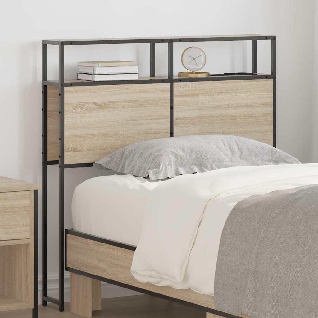 Möbel Stauraum-Kopfteil Wandmontiert Sonoma Eiche 90 cm Holzwerkstoff - Kopfteile 859731
