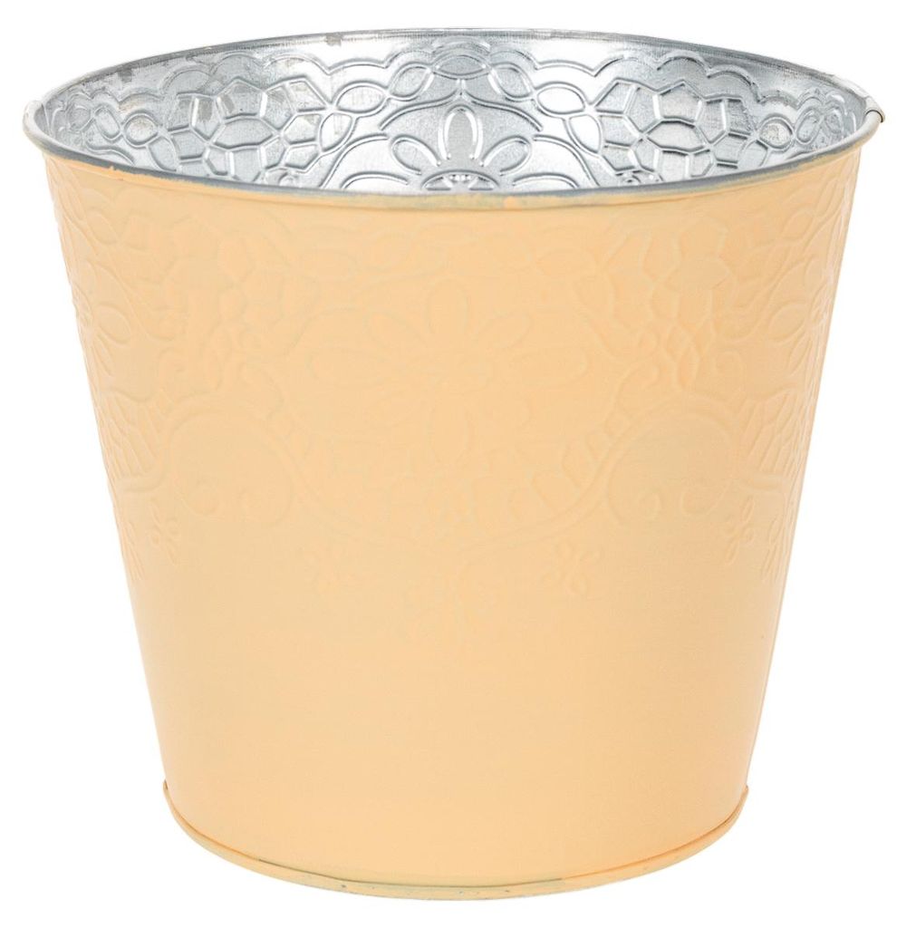 Metall-Blumentopf mit Blumenmuster für stilvolle Dekoration