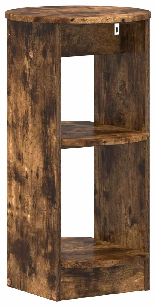 Meuble d'appoint robuste en chêne fumé avec étagères de rangement - 4