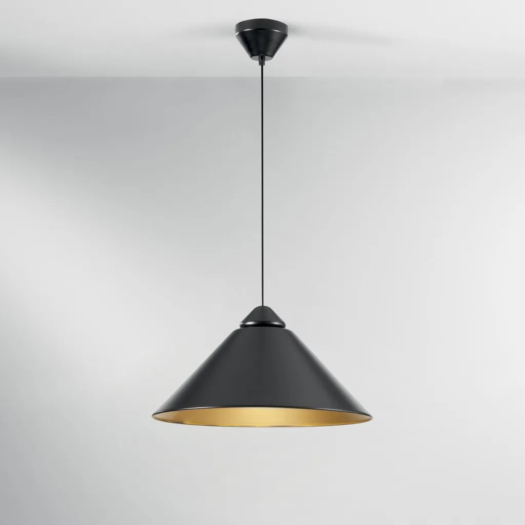 Suspension BIGBANG diffuseur conique noir en métal haute qualité - 2