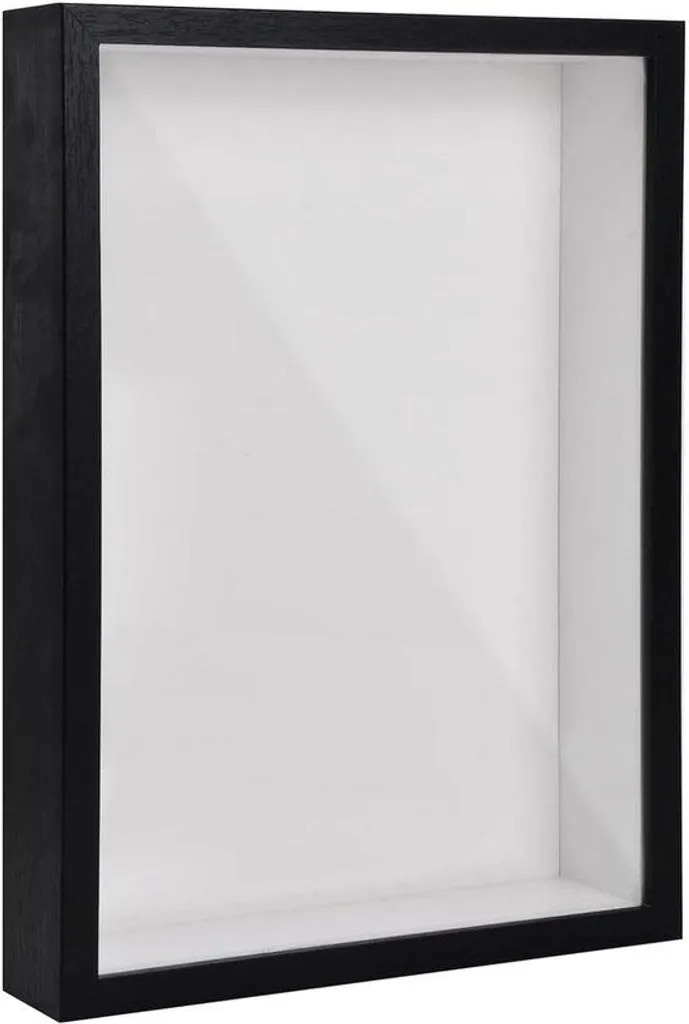 Cadre photo 3D noir bois A4 - Protection optimale et profondeur design