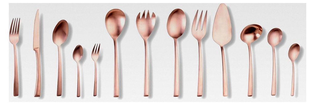 Tafelbesteck Avelino, PVD bronze mattiert, 68-teilig, für 12 Personen, Edelstahl 18/10, Besteck Set, inkl. Aufbewahrungskassette