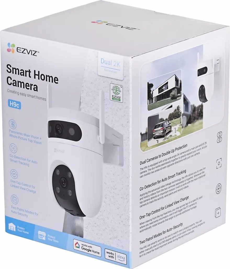 Caméra sécurité anti-intrusion Ezviz H9c dôme extérieur double vue