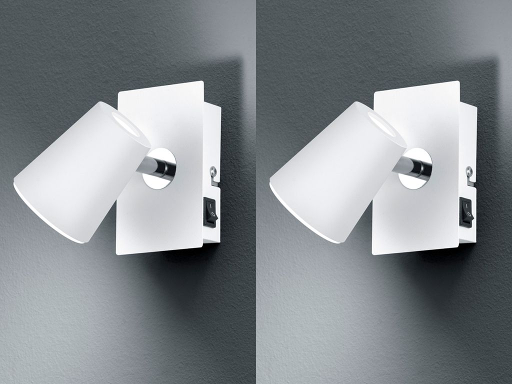 LED Wandstrahler 2er Set Weiß matt Spot schwenkbar 6,5W - Produktbild 
