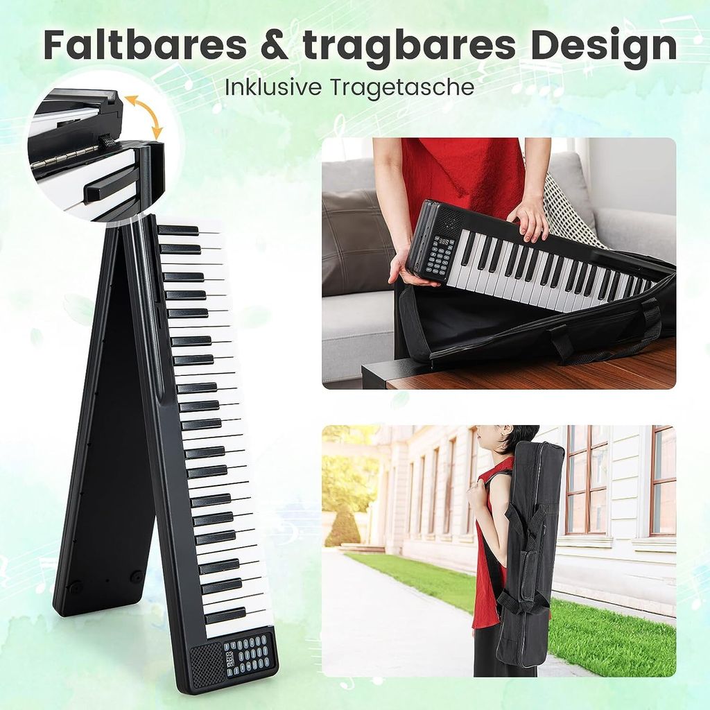 COSTWAY 88 keyboard digitální klávesy skládací, dětské Obrázek produktu 4