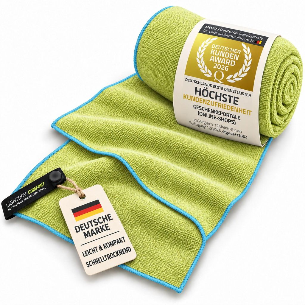 LightDry Mikrofaser Handtuch Grün 80x160 cm - Großes Produktbild 