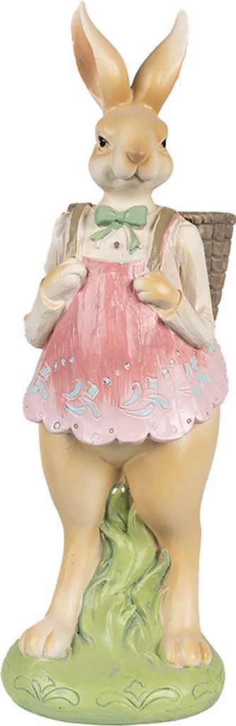 Clayre & Eef Figur Kaninchen 31 cm Braun Rosa Polyresin