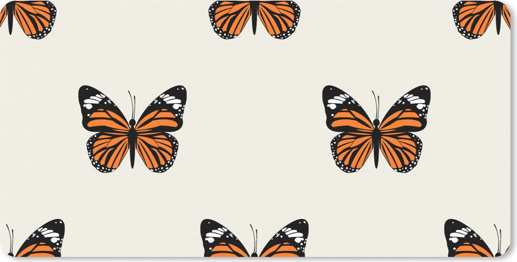 MuchoWow Mauspad Mousepad Schmetterling - Insekten - Muster 60x30 cm - Mousepads - Maus Mat - Pad - Mausunterlage - Nachhaltig