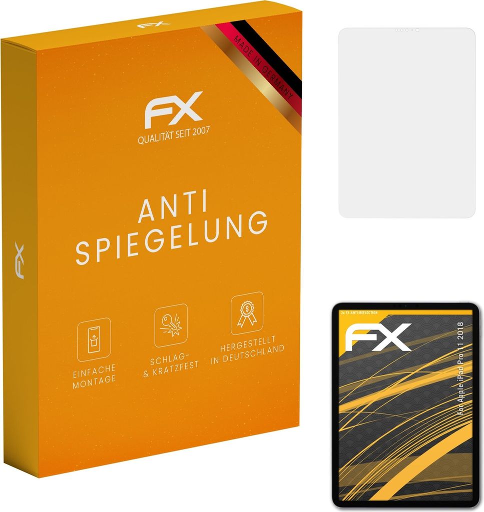 atFoliX FX-Antireflex 2x Schutzfolie kompatibel mit Apple iPad Pro 11 (2018) Displayfolie