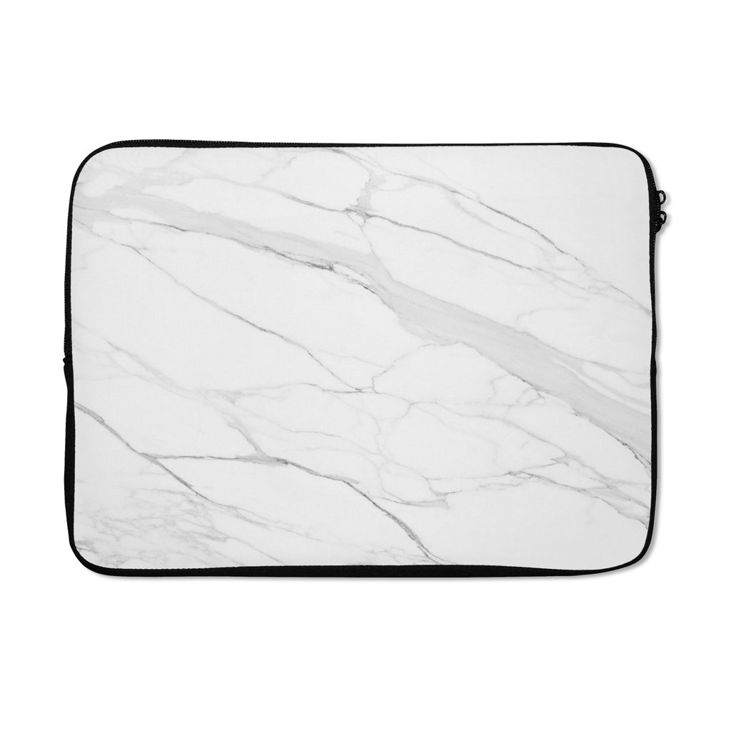 MuchoWow Laptop Hülle 14 ZollMarmor - Weiß - Linie - Muster - Luxus - Marmoroptik Laptoptasche - Laptoptasche - Stoßsicher - Schutzhaube
