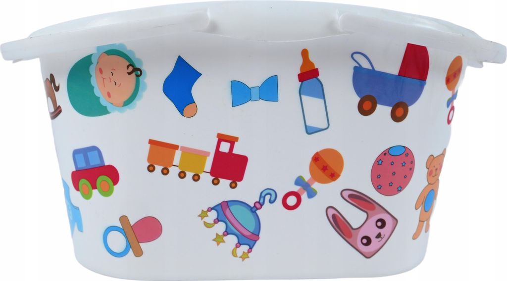 Kinder Einkaufskorb aus Plastik 26cm - Robuster Spielkorb für Picknick & Pilze - Bunt
