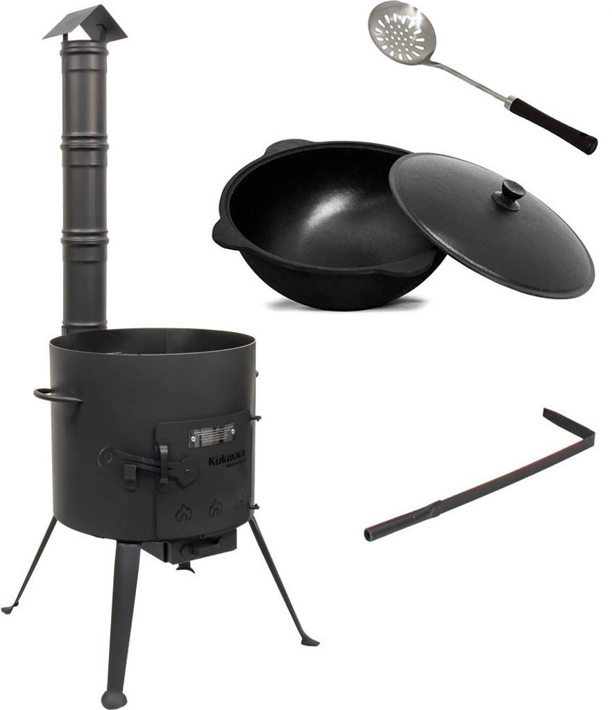 SET Feuerofen Utschak mit Schornstein Ø ca. 36 cm + Kazan Produktbild 
