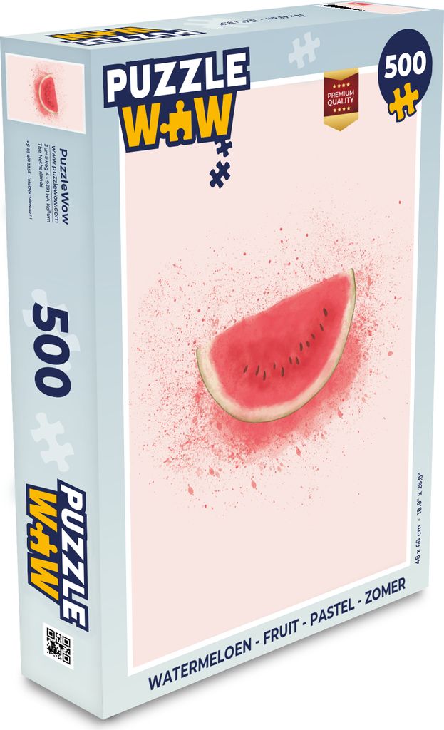 MuchoWow Puzzle 500 Teile Wassermelone - Obst - Pastell - Sommer - Denken - Spiel - Toy